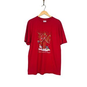 Gildan Heavy Weight Vintage Christmas Shirt I Said The Schmitt House Men's Sz XL